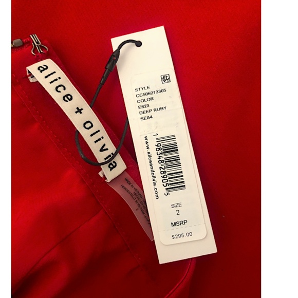 ALICE + OLIVIA  Alice + Olivia Semira Pleated Mini Skirt In Red - Picture 10 of 15